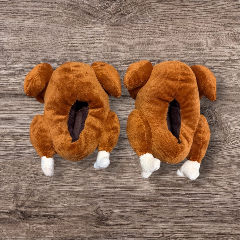 Adorable Turkey Kids Slippers - Brown and White